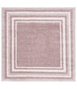 Safavieh Border & Stripe Shag BSP251 Pink / Ivory 6'-7" X 6'-7" Square Area Rug