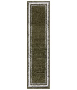 Safavieh Border & Stripe Shag BSP251 Green 2'-2" X 8' Runner Area Rug