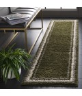 Safavieh Border & Stripe Shag BSP251 Green 2'-2" X 8' Runner Area Rug