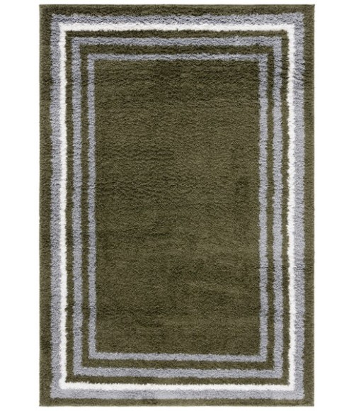 Safavieh Border & Stripe Shag BSP251 Green 9' X 12' Rectangle Area Rug
