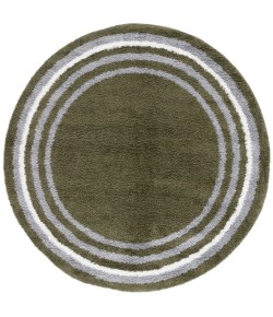 Safavieh Border & Stripe Shag BSP251 Green 6'-7" X 6'-7" Round Area Rug