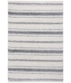 Safavieh Border & Stripe Shag BSP252 Ivory / Grey 4'-5" x 6'-5" Rectangle Area Rug
