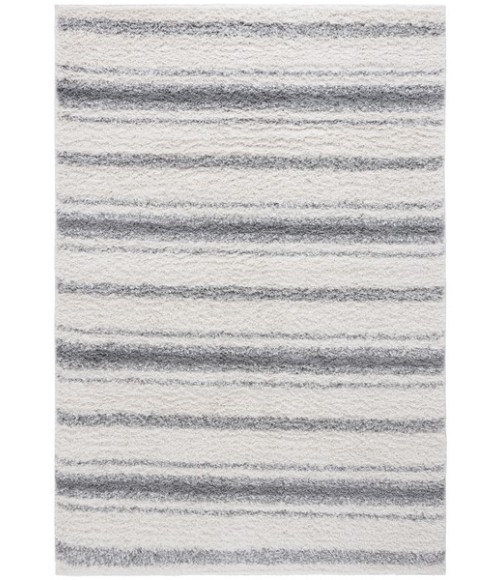 Safavieh Border & Stripe Shag BSP252 Ivory / Grey 4'-5" x 6'-5" Rectangle Area Rug