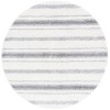 Safavieh Border & Stripe Shag BSP252 Ivory / Grey 6'-7" X 6'-7" Round Area Rug
