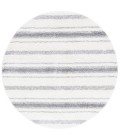 Safavieh Border & Stripe Shag BSP252 Ivory / Grey 6'-7" X 6'-7" Round Area Rug