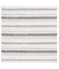 Safavieh Border & Stripe Shag BSP252 Ivory / Grey 6'-7" X 6'-7" Square Area Rug