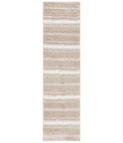 Safavieh Border & Stripe Shag BSP252 Beige / Ivory 2'-2" X 8' Runner Area Rug