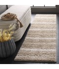 Safavieh Border & Stripe Shag BSP252 Beige / Ivory 2'-2" X 8' Runner Area Rug