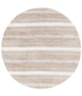 Safavieh Border & Stripe Shag BSP252 Beige / Ivory 6'-7" X 6'-7" Round Area Rug
