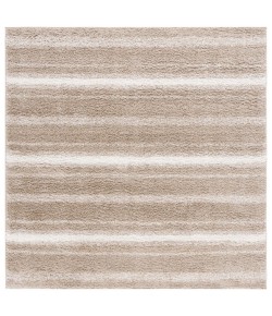 Safavieh Border & Stripe Shag BSP252 Beige / Ivory 6'-7" X 6'-7" Square Area Rug