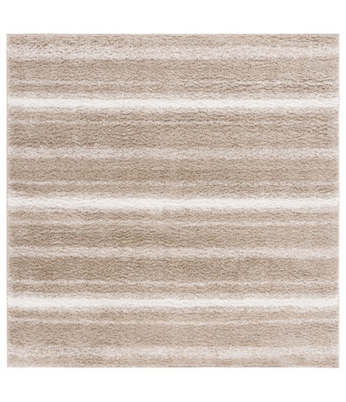 Safavieh Border & Stripe Shag BSP252 Beige / Ivory 6'-7" X 6'-7" Square Area Rug