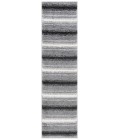 Safavieh Border & Stripe Shag BSP252 Grey / Black 2'-2" X 8' Runner Area Rug