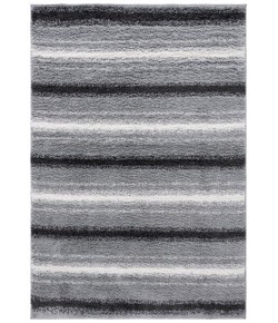 Safavieh Border & Stripe Shag BSP252 Grey / Black 5'-3" X 7'-6" Rectangle Area Rug