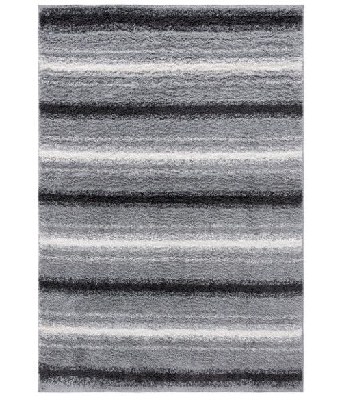 Safavieh Border & Stripe Shag BSP252 Grey / Black 5'-3" X 7'-6" Rectangle Area Rug