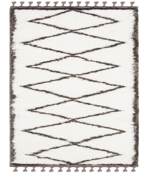 Safavieh Carmella Shag  Cream / Grey CRM222 2 ft. 2 in. X 8 ft. Runner Rug