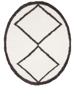 Safavieh Carmella Shag  Cream / Grey CRM222 6 ft. 7 in. X 6 ft. 7 in. Round Rug