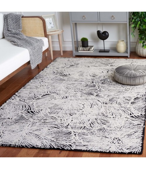 Safavieh Ebony Black / Ivory EBN101 5 ft. X 8 ft. Rectangle Rug