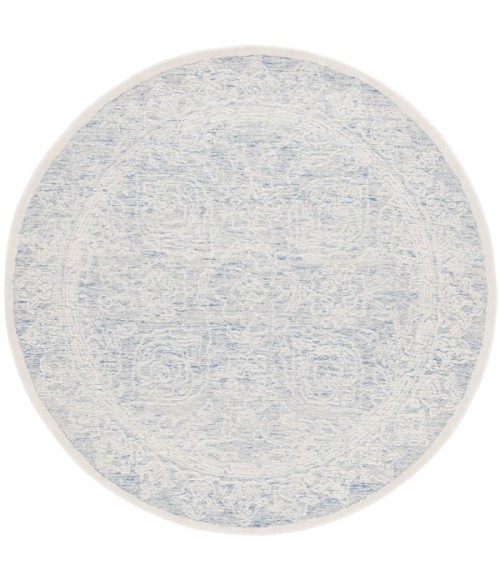 Safavieh Ebony Blue / Ivory EBN102 6 ft. X 6 ft. Round Rug