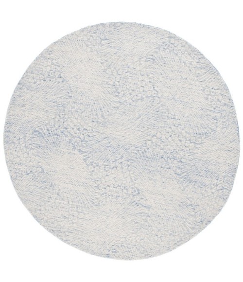Safavieh Ebony Blue / Ivory EBN105 6 ft. X 6 ft. Round Rug