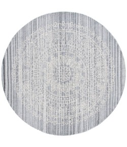 Safavieh Ebony Grey / Ivory EBN106 6 ft. X 6 ft. Round Rug