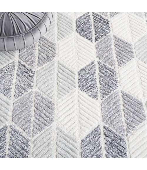 Safavieh Ebony Grey / Ivory Rug EBN108 6 ft. X 6 ft. Square - Rugs Town Safavieh Ebony Grey / Ivory EBN108 6 ft. X 6 ft. Square Rug