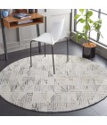 Safavieh Ebony Grey / Ivory EBN110 6 ft. X 6 ft. Round Rug
