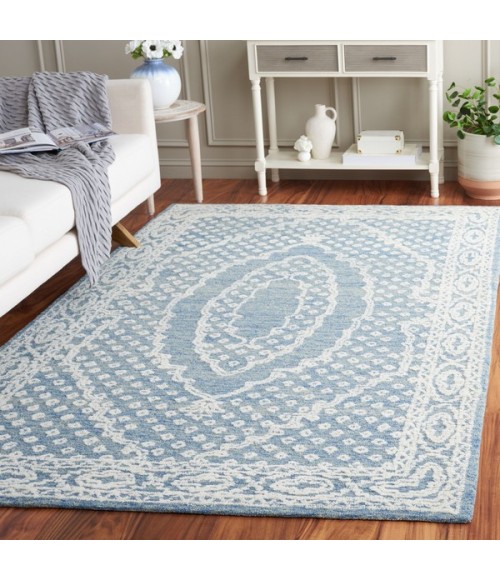 Safavieh Ebony Ivory / Navy EBN306 8 ft. X 10 ft. Rectangle Rug