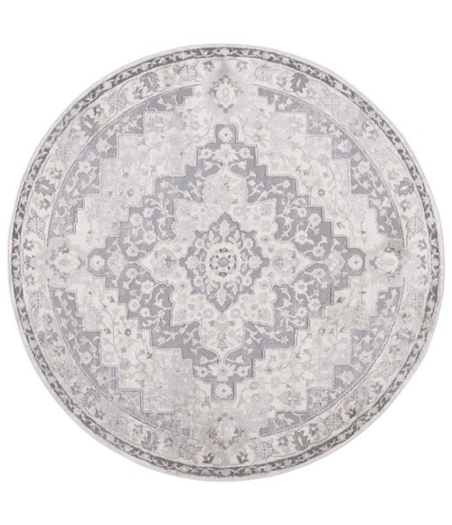 Safavieh Eternal Grey / Ivory ETL206 6 ft. 7 in. X 6 ft. 7 in. Round Rug