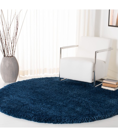 Safavieh Fontana Shag  Blue FNT800 6 ft. 7 in. X 6 ft. 7 in. Round Rug