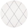 Safavieh Fontana Shag  Cream / Grey FNT815 6 ft. 7 in. X 6 ft. 7 in. Round Rug