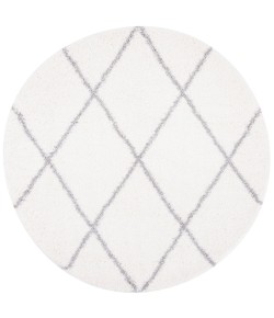 Safavieh Fontana Shag  Cream / Grey FNT815 6 ft. 7 in. X 6 ft. 7 in. Round Rug