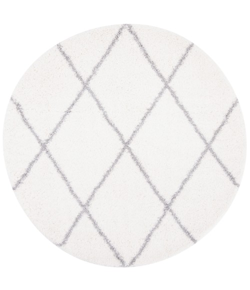 Safavieh Fontana Shag  Cream / Grey FNT815 6 ft. 7 in. X 6 ft. 7 in. Round Rug