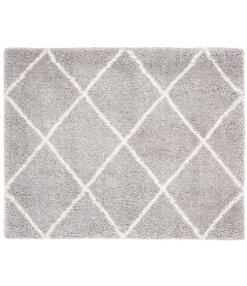 Safavieh Fontana Shag  Grey / Cream FNT815 3 ft. X 3 ft. Square Rug