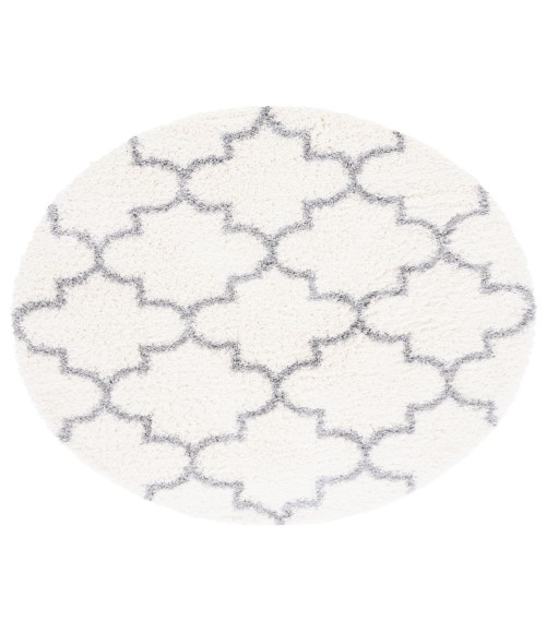 Safavieh Fontana Shag  Cream / Grey FNT818 6 ft. 7 in. X 6 ft. 7 in. Round Rug