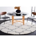 Safavieh Fontana Shag  Cream / Grey FNT818 6 ft. 7 in. X 6 ft. 7 in. Round Rug