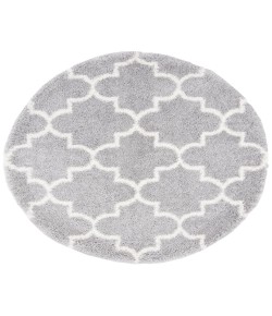 Safavieh Fontana Shag  Grey / Cream FNT818 6 ft. 7 in. X 6 ft. 7 in. Round Rug