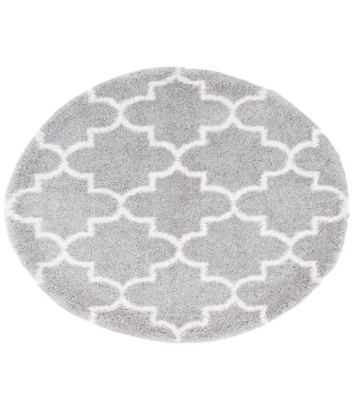 Safavieh Fontana Shag Grey / Cream Rug FNT818 5 ft. 3 in. X 5 ft. 3 in. Round - Rugs Town Safavieh Fontana Shag Grey / Cream FNT818 5 ft. 3 in. X 5 ft. 3 in. Round Rug