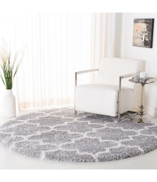 Safavieh Fontana Shag Grey / Cream Rug FNT818 5 ft. 3 in. X 5 ft. 3 in. Round - Rugs Town Safavieh Fontana Shag Grey / Cream FNT818 5 ft. 3 in. X 5 ft. 3 in. Round Rug