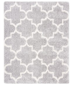 Safavieh Fontana Shag  Grey / Cream FNT818 5 ft. 3 in. X 5 ft. 3 in. Square Rug