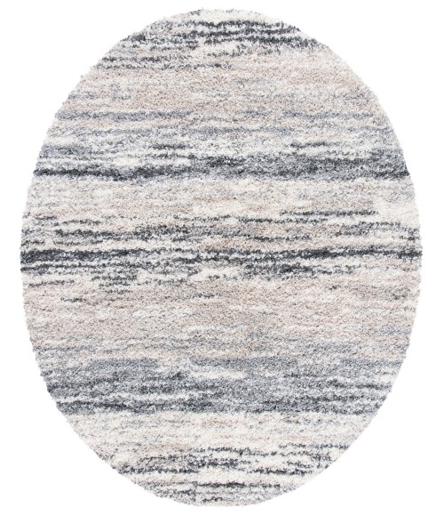 Safavieh Fontana Shag  Ivory / Grey FNT842 6 ft. 7 in. X 6 ft. 7 in. Round Rug