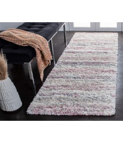 Safavieh Fontana Shag  Ivory / Pink FNT842 2 ft. 3 in. X 6 ft. Runner Rug