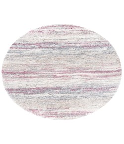 Safavieh Fontana Shag  Ivory / Pink FNT842 5 ft. 3 in. X 5 ft. 3 in. Round Rug