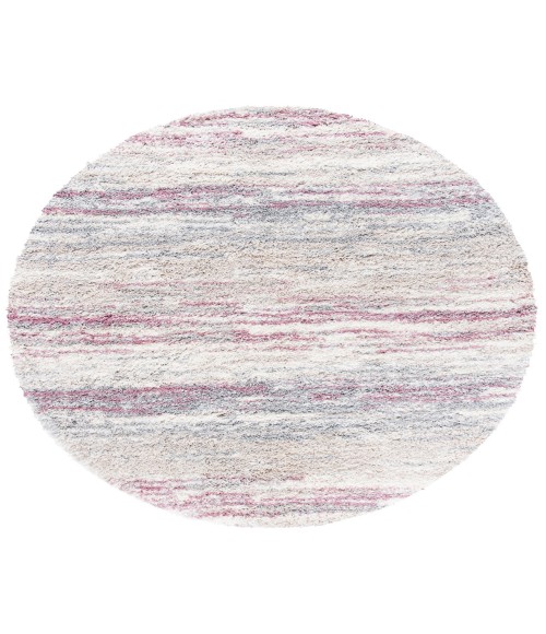 Safavieh Fontana Shag  Ivory / Pink FNT842 5 ft. 3 in. X 5 ft. 3 in. Round Rug