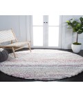Safavieh Fontana Shag  Ivory / Pink FNT842 5 ft. 3 in. X 5 ft. 3 in. Round Rug