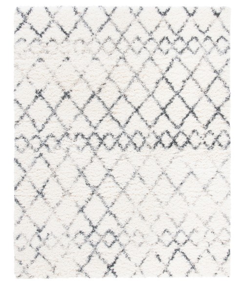 Safavieh Fontana Shag  Ivory / Grey FNT845 5 ft. 3 in. X 5 ft. 3 in. Square Rug