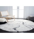 Safavieh Fontana Shag  Ivory / Grey FNT848 6 ft. 7 in. X 6 ft. 7 in. Round Rug