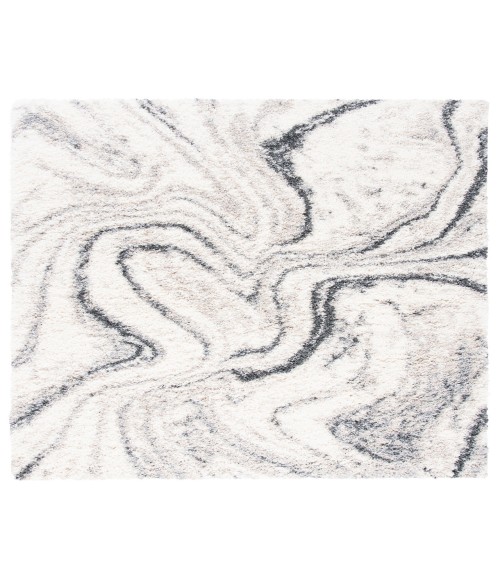 Safavieh Fontana Shag  Ivory / Grey FNT848 6 ft. 7 in. X 6 ft. 7 in. Square Rug