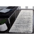 Safavieh Fontana Shag  Ivory / Grey FNT850 2 ft. 3 in. X 12 ft. Runner Rug