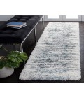 Safavieh Fontana Shag  Ivory / Teal FNT850 2 ft. 3 in. X 4 ft. Accent Rug