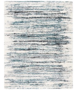 Safavieh Fontana Shag  Ivory / Teal FNT850 6 ft. 7 in. X 9 ft. Rectangle Rug